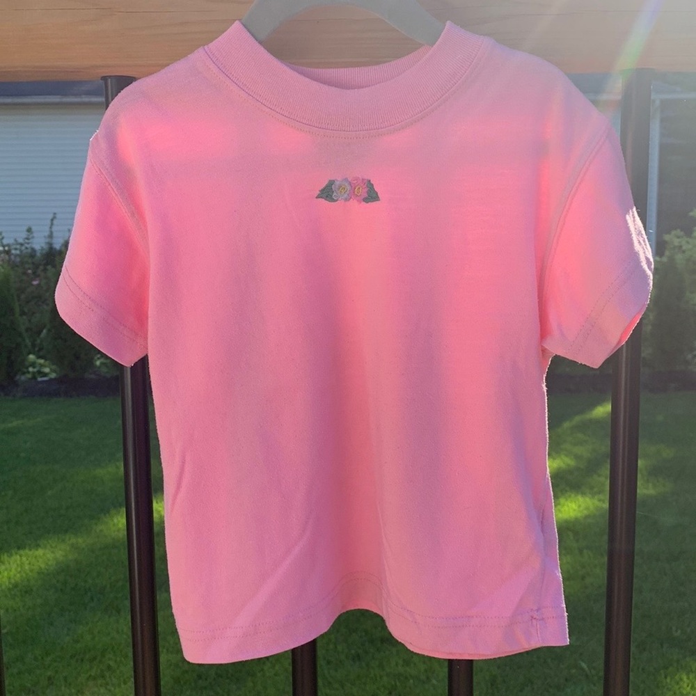 Girl's Embroidered Flower T-Shirt